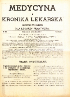 Medycyna i Kronika Lekarska : czasopiosmo tygodniowe dla lekarzy praktyków 1911, R. XLVI nr 35