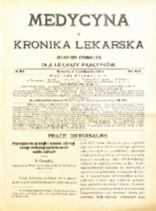 Medycyna i Kronika Lekarska : czasopiosmo tygodniowe dla lekarzy praktyków 1911, R. XLVI nr 40