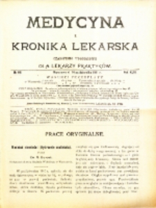 Medycyna i Kronika Lekarska : czasopiosmo tygodniowe dla lekarzy praktyków 1911, R. XLVI nr 41
