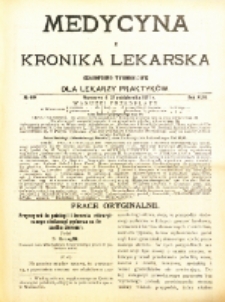 Medycyna i Kronika Lekarska : czasopiosmo tygodniowe dla lekarzy praktyków 1911, R. XLVI nr 42
