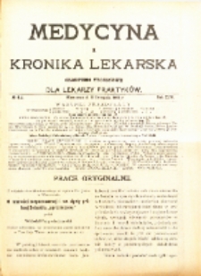 Medycyna i Kronika Lekarska : czasopiosmo tygodniowe dla lekarzy praktyków 1911, R. XLVI nr 45
