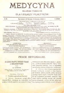 Medycyna czasopismo tygodniowe dla lekarzy praktycznych. 1903/1904 T. XXXII nr 2
