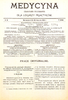 Medycyna czasopismo tygodniowe dla lekarzy praktycznych. 1903/1904 T. XXXII nr 4