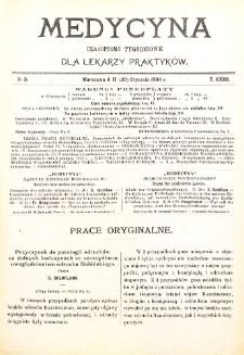 Medycyna czasopismo tygodniowe dla lekarzy praktycznych. 1903/1904 T. XXXII nr 5