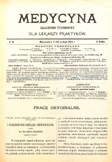 Medycyna czasopismo tygodniowe dla lekarzy praktycznych. 1903/1904 T. XXXII nr 8