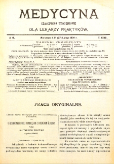 Medycyna czasopismo tygodniowe dla lekarzy praktycznych. 1903/1904 T. XXXII nr 9
