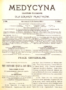 Medycyna czasopismo tygodniowe dla lekarzy praktycznych. 1903/1904 T. XXXII nr 26