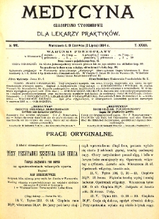 Medycyna czasopismo tygodniowe dla lekarzy praktycznych. 1903/1904 T. XXXII nr 27