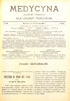Medycyna czasopismo tygodniowe dla lekarzy praktycznych. 1903/1904 T. XXXII nr 34