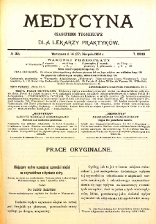 Medycyna czasopismo tygodniowe dla lekarzy praktycznych. 1903/1904 T. XXXII nr 35