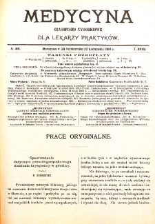 Medycyna czasopismo tygodniowe dla lekarzy praktycznych. 1903/1904 T. XXXII nr 46