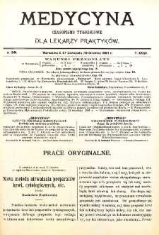 Medycyna czasopismo tygodniowe dla lekarzy praktycznych. 1903/1904 T. XXXII nr 50