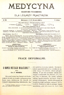 Medycyna czasopismo tygodniowe dla lekarzy praktycznych. 1903/1904 T. XXXII nr 51