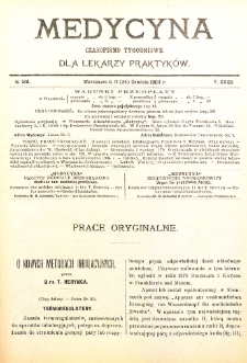 Medycyna czasopismo tygodniowe dla lekarzy praktycznych. 1903/1904 T. XXXII nr 52