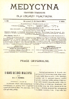 Medycyna czasopismo tygodniowe dla lekarzy praktycznych. 1903/1904 T. XXXII nr 53