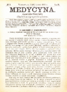 Medycyna i Kronika Lekarska : czasopiosmo tygodniowe dla lekarzy praktyków 1887, R. XV nr 9