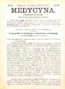 Medycyna i Kronika Lekarska : czasopiosmo tygodniowe dla lekarzy praktyków 1887, R. XV nr 10
