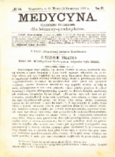 Medycyna i Kronika Lekarska : czasopiosmo tygodniowe dla lekarzy praktyków 1887, R. XV nr 14
