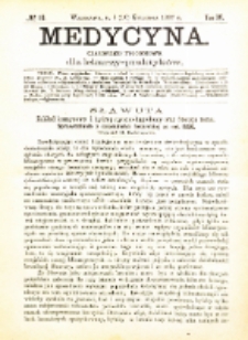 Medycyna i Kronika Lekarska : czasopiosmo tygodniowe dla lekarzy praktyków 1887, R. XV nr 16