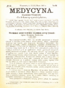 Medycyna i Kronika Lekarska : czasopiosmo tygodniowe dla lekarzy praktyków 1887, R. XV nr 22