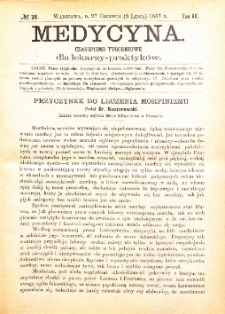 Medycyna i Kronika Lekarska : czasopiosmo tygodniowe dla lekarzy praktyków 1887, R. XV nr 27