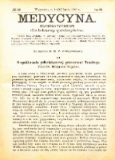 Medycyna i Kronika Lekarska : czasopiosmo tygodniowe dla lekarzy praktyków 1887, R. XV nr 29