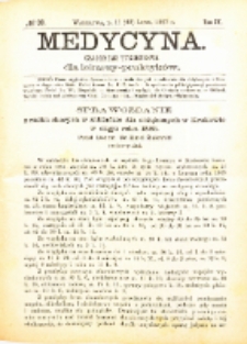 Medycyna i Kronika Lekarska : czasopiosmo tygodniowe dla lekarzy praktyków 1887, R. XV nr 30