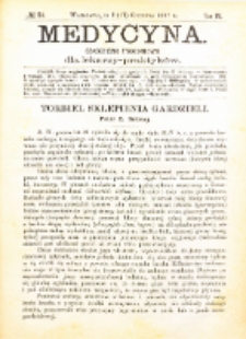 Medycyna i Kronika Lekarska : czasopiosmo tygodniowe dla lekarzy praktyków 1887, R. XV nr 51