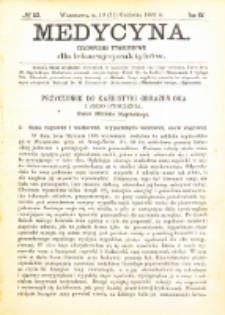 Medycyna i Kronika Lekarska : czasopiosmo tygodniowe dla lekarzy praktyków 1887, R. XV nr 53
