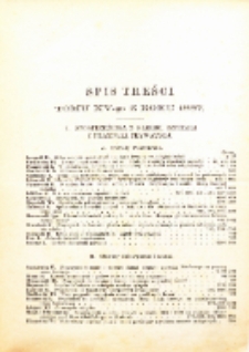 Medycyna czasopismo tygodniowe dla lekarzy- praktyków 1887, R. XV nr spis treści