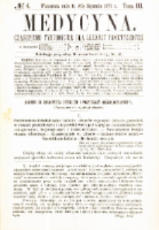 Medycyna czasopismo tygodniowe dla lekarzy praktycznych 1875 T.III nr 4