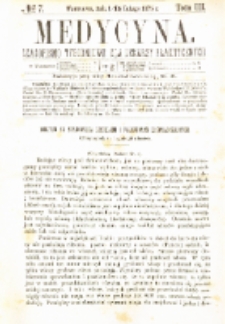 Medycyna czasopismo tygodniowe dla lekarzy praktycznych 1875 T.III nr 7