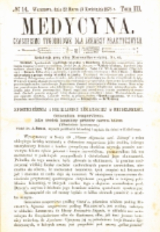 Medycyna czasopismo tygodniowe dla lekarzy praktycznych 1875 T.III nr 14