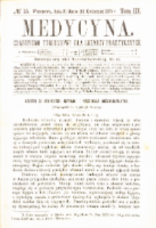 Medycyna czasopismo tygodniowe dla lekarzy praktycznych 1875 T.III nr 15