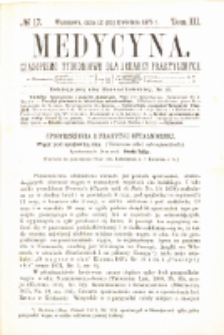 Medycyna czasopismo tygodniowe dla lekarzy praktycznych 1875 T.III nr 17