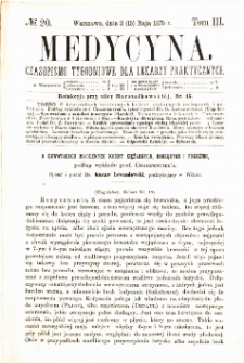 Medycyna czasopismo tygodniowe dla lekarzy praktycznych 1875 T.III nr 20