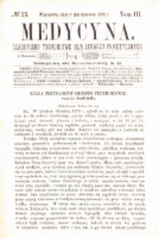 Medycyna czasopismo tygodniowe dla lekarzy praktycznych 1875 T.III nr 25