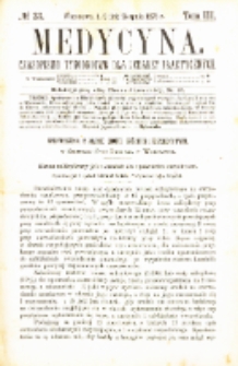 Medycyna czasopismo tygodniowe dla lekarzy praktycznych 1875 T.III nr 33