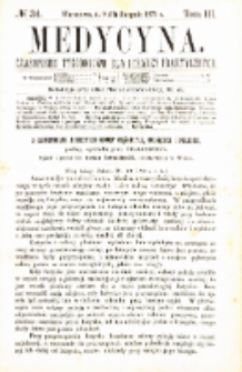 Medycyna czasopismo tygodniowe dla lekarzy praktycznych 1875 T.III nr 34
