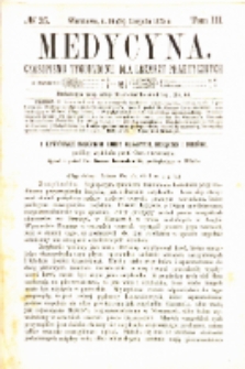 Medycyna czasopismo tygodniowe dla lekarzy praktycznych 1875 T.III nr 35