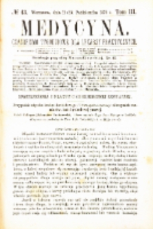 Medycyna czasopismo tygodniowe dla lekarzy praktycznych 1875 T.III nr 43