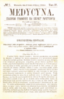 Medycyna czasopismo tygodniowe dla lekarzy praktycznych 1875/6 T.IV nr 2