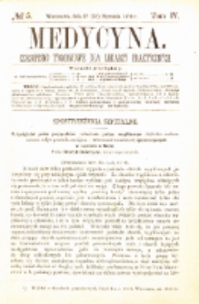 Medycyna czasopismo tygodniowe dla lekarzy praktycznych 1876 T.IV nr 5