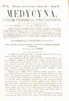 Medycyna czasopismo tygodniowe dla lekarzy praktycznych 1876 T.IV nr 11