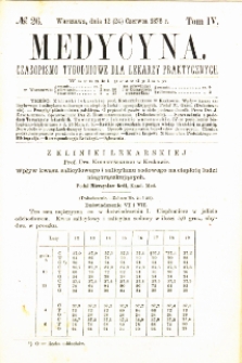Medycyna czasopismo tygodniowe dla lekarzy praktycznych 1876 T.IV nr 26