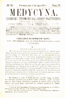 Medycyna czasopismo tygodniowe dla lekarzy praktycznych 1876 T.IV nr 29