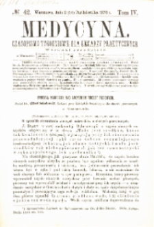 Medycyna czasopismo tygodniowe dla lekarzy praktycznych 1876 T.IV nr 42