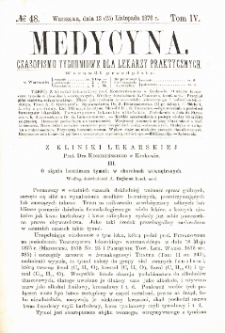 Medycyna czasopismo tygodniowe dla lekarzy praktycznych 1876 T.IV nr 48