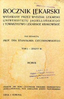 Rocznik Lekarski 1906-1909 T. I nr 3