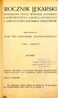 Rocznik Lekarski 1906-1909 T. I nr 5